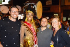 Sao Paulo carnival - Juliana got us a picture with one of the 'Parade Queens'