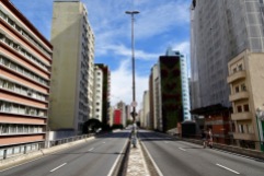 This expressway in Sao Paulo is closed to cars on Sundays so pedestrians can enjoy it